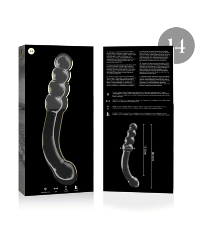 NEBULA SERIES BY IBIZA - MODÈLE 14 GODE EN VERRE BOROSILICATE CLAIR 18.5 CM -O- 3 CM