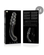 NEBULA SERIES BY IBIZA - MODÈLE 14 GODE EN VERRE BOROSILICATE CLAIR 18.5 CM -O- 3 CM