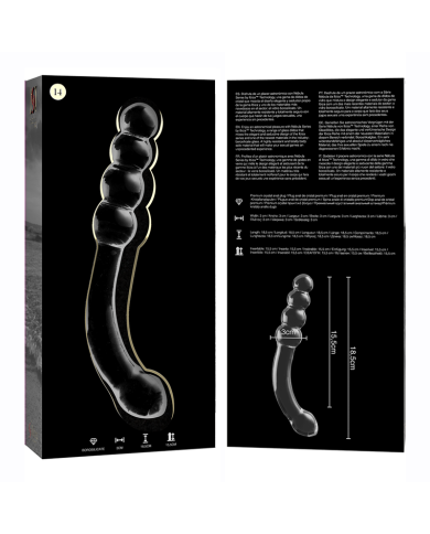 NEBULA SERIES BY IBIZA - MODÈLE 14 GODE EN VERRE BOROSILICATE CLAIR 18.5 CM -O- 3 CM