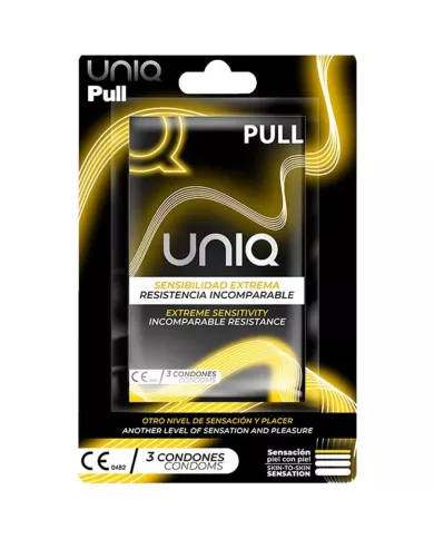 UNIQ - PRÉSERVATIFS SANS LATEX AVEC BANDES PULL 3 UNITÉS
