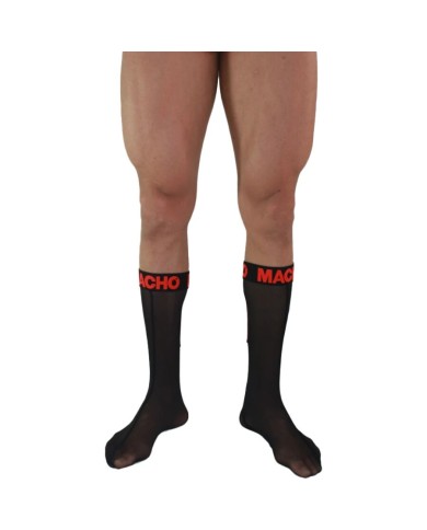 MACHO - CHAUSSETTES FINES TAILLE UNIQUE NOIR/ROUGE