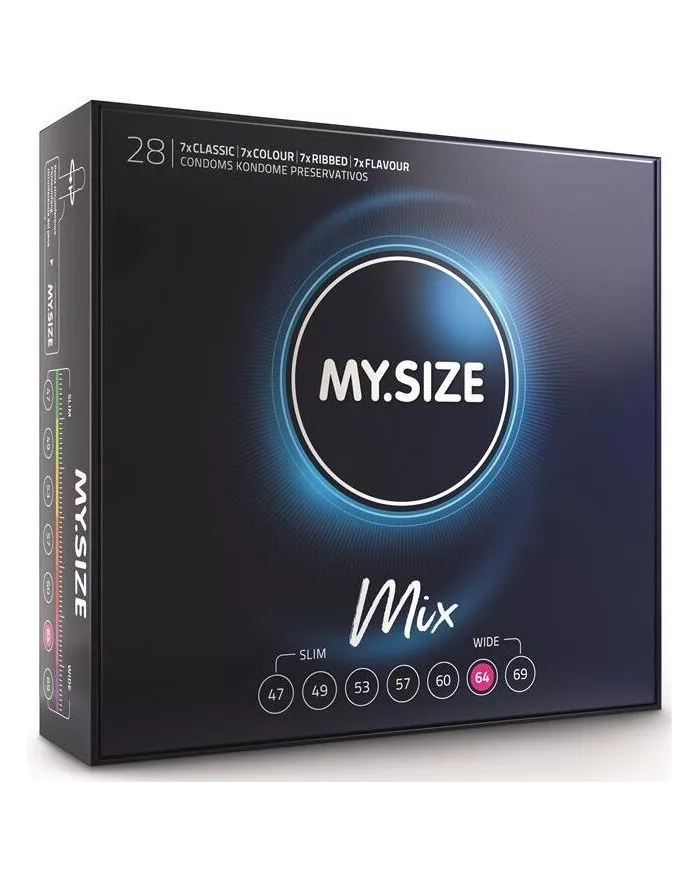 MY SIZE - MIX PRÉSERVATIFS 64 MM 28 UNITÉS MY SIZE - MIX PRÉSERVATIFS 64 MM 28 UNITÉS