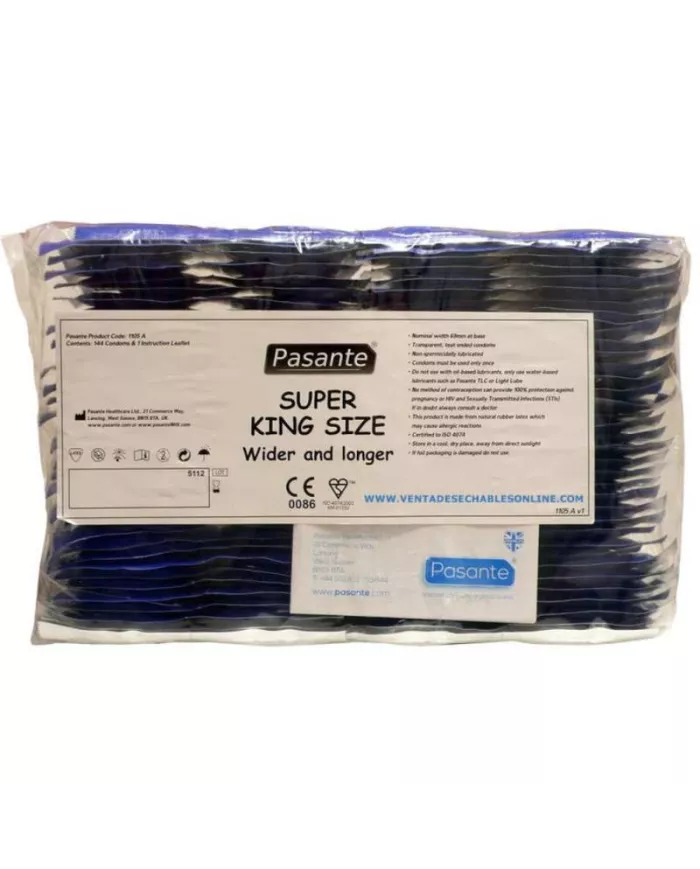 PASANTE - PRÉSERVATIFS TAILLE SUPER KING SAC 144 UNITÉS PASANTE - PRÉSERVATIFS TAILLE SUPER KING SAC 144 UNITÉS