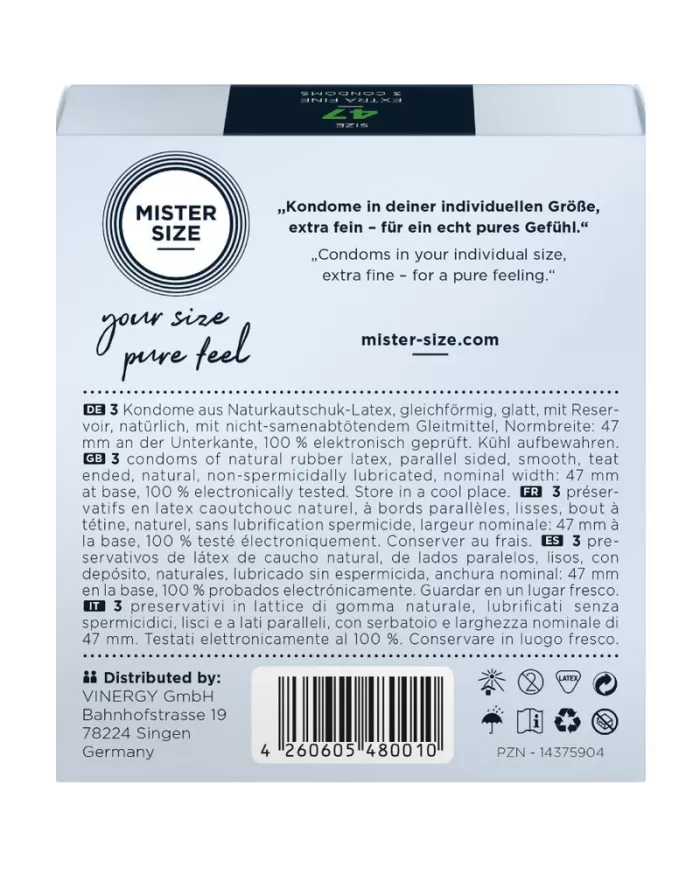 MISTER SIZE - PRÉSERVATIFS TAILLE XS 47 MM (3 UNITÉS) MISTER SIZE - PRÉSERVATIFS TAILLE XS 47 MM (3 UNITÉS)