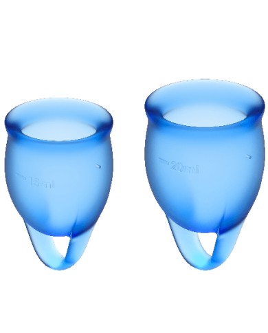 SATISFYER - COUPE MENSTRUELLE FEEL CONFIDENT BLEU FONCÉ 15 + 20 ML