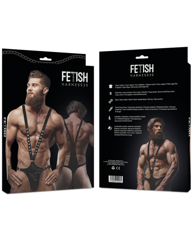 FETISH SUBMISSIVE ATTITUDE - HARNAIS EN CUIR ÉCOLOGIQUE EN FORME DE V POUR HOMMES