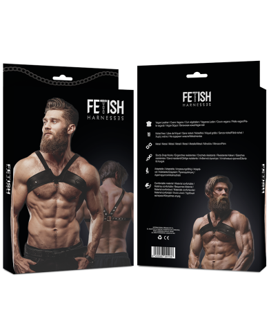 FETISH SUBMISSIVE ATTITUDE - HARNAIS DE POITRINE EN ÉCO-CUIR POUR HOMMES BRIGADE