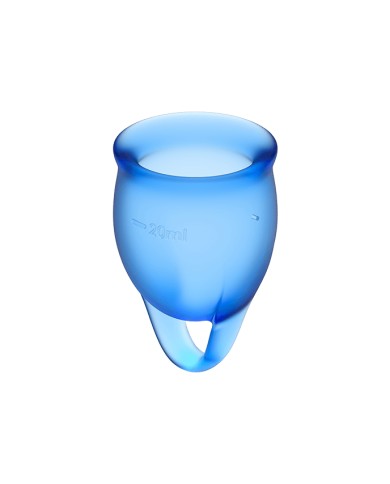 SATISFYER - COUPE MENSTRUELLE FEEL CONFIDENT BLEU FONCÉ 15 + 20 ML