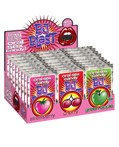 PIPEDREAM - BJ BLAST FRAISE / CERISE ET POMME VERTE - PRÉSENTOIR - 36 PIÈCES