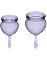 SATISFYER - COUPE MENSTRUELLE FEEL GOOD BLEU FONCÉ 15 + 20 ML
