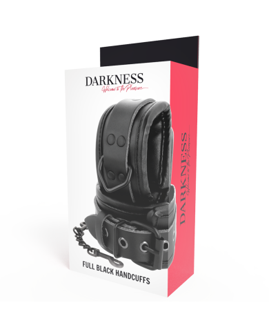 DARKNESS - MENOTTES RÉGLABLES EN CUIR NOIR