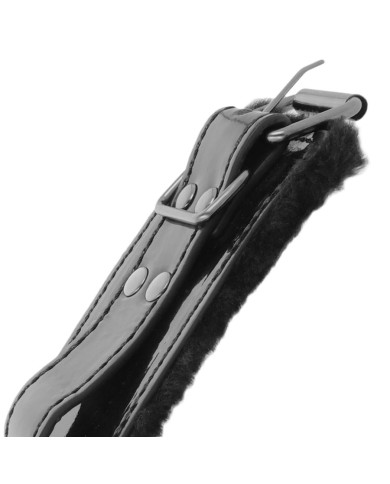 DARKNESS - MENOTTES AJUSTABLES EN CUIR NOIR AVEC CADENAS