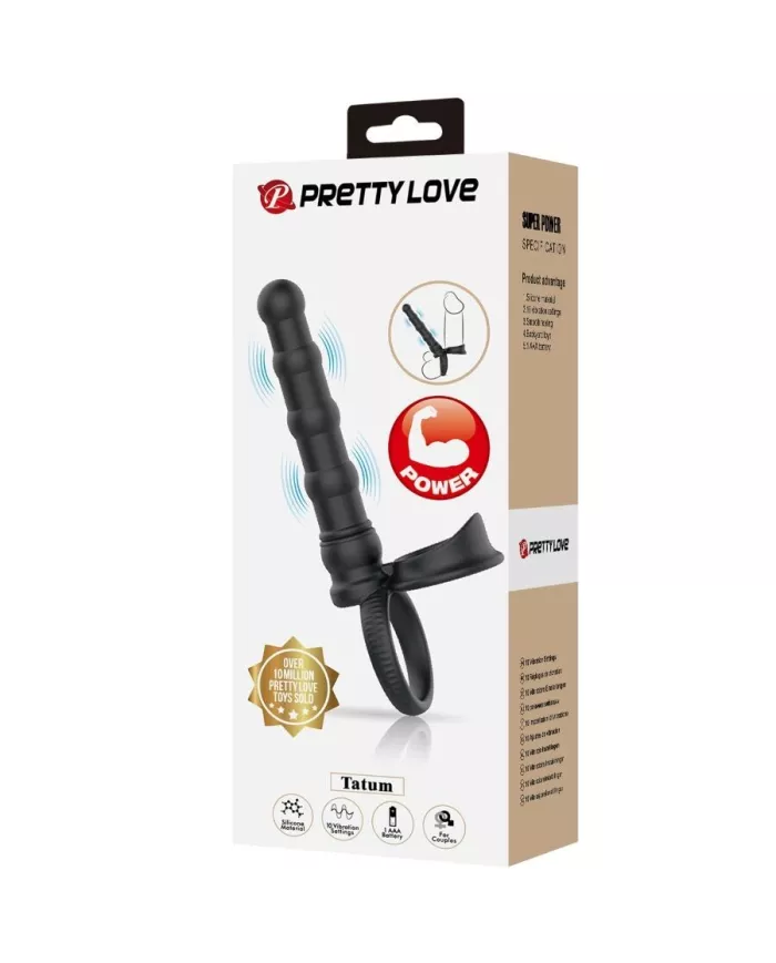 PRETTY LOVE - ANNEAU PÉNIS VIBRANT TATUM AVEC PLUG 10 VIBRATIONS NOIR PRETTY LOVE - ANNEAU PÉNIS VIBRANT TATUM AVEC PLUG 10 VIBRATIONS NOIR
