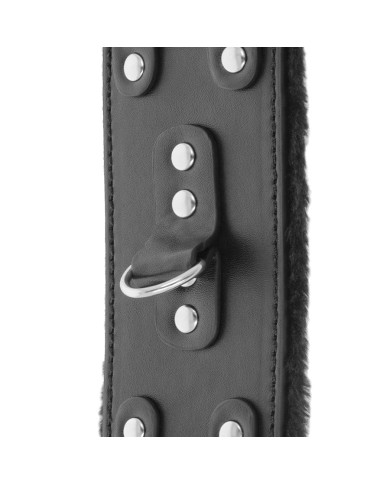 DARKNESS - MENOTTES AJUSTABLES EN CUIR NOIR AVEC DOUBLURE