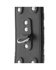 DARKNESS - MENOTTES AJUSTABLES EN CUIR NOIR AVEC DOUBLURE