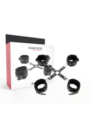 DARKNESS - MENOTTES EN CUIR POUR PIEDS ET MAINS NOIR