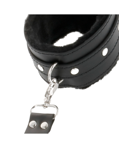 DARKNESS - MENOTTES EN CUIR POUR PIEDS ET MAINS NOIR
