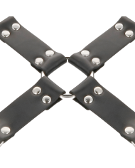 DARKNESS - MENOTTES EN CUIR POUR PIEDS ET MAINS NOIR