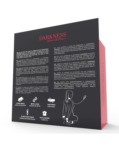 DARKNESS - MENOTTES ET COLLIER EN CUIR NOIR