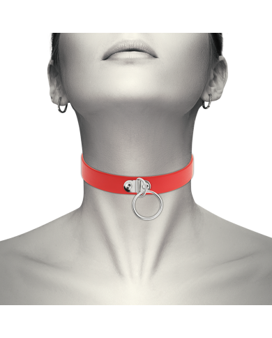 COQUETTE CHIC DESIRE - COLLIER CUIR VEGAN ROUGE FEMME ACCESSOIRE FÉTICHE