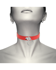 COQUETTE CHIC DESIRE - COLLIER CUIR VEGAN ROUGE FEMME ACCESSOIRE FÉTICHE