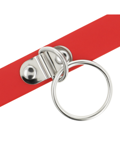COQUETTE CHIC DESIRE - COLLIER CUIR VEGAN ROUGE FEMME ACCESSOIRE FÉTICHE