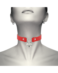COQUETTE CHIC DESIRE - COLLIER EN CUIR VEGAN ROUGE AVEC ACCESSOIRE COEUR AVEC CL?