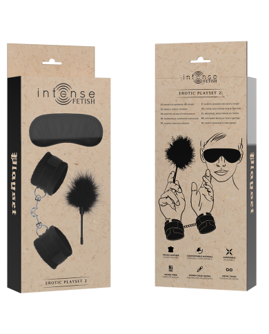 INTENSE - FETISH PLAYSET ÉROTIQUE 2 AVEC MENOTTES, MASQUE AVEUGLE ET TICKLER