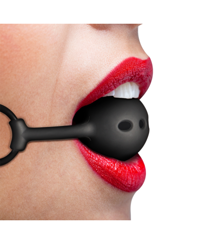 FETISH SUBMISSIVE BONDAGE - BÂILLON À BOULE EN SILICONE RESPIRANT