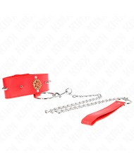 KINK - COLLIER DIAMANTS ROUGES AVEC CEINTURE 65 CM AJDUSTABLE 35-51 CM X 7 CM