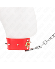 KINK - COLLIER DIAMANTS ROUGES AVEC CEINTURE 65 CM AJDUSTABLE 35-51 CM X 7 CM