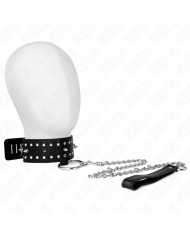 KINK - COLLIER AVEC LAISSE 65 CM AVEC CLOUS ARGENTÉS MODÈLE 1 AJUSTABLE 36-43 CM X 5 CM