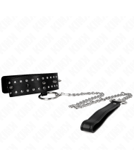 KINK - COLLIER AVEC LAISSE 65 CM AVEC CLOUS ARGENTÉS MODÈLE 1 AJUSTABLE 36-43 CM X 5 CM