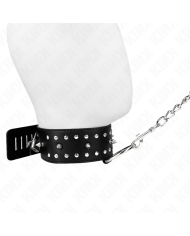 KINK - COLLIER AVEC LAISSE 65 CM AVEC CLOUS ARGENTÉS MODÈLE 1 AJUSTABLE 36-43 CM X 5 CM