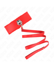 KINK - COLLIER AVEC LAISSE 116 CM AVEC CLOUS ARGENTÉS MODÈLE 4 ROUGE AJUSTABLE 40-48 CM X 6 CM