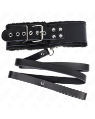 KINK - COLLIER AVEC CEINTURE 116 CM AVEC BRACELET EN CUIR NOIR AJUSTABLE 40-48 CM X 6 CM