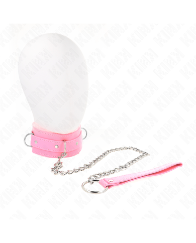 KINK - COLLIER AVEC LAISSE 65 CM AVEC RESTRICTIONS ROSE 36-42 CM X 5,5 CM