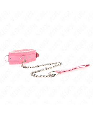 KINK - COLLIER AVEC LAISSE 65 CM AVEC RESTRICTIONS ROSE 36-42 CM X 5,5 CM