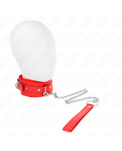 KINK - COLLIER AVEC LAISSE 65 CM AVEC RESTRICTIONS ROUGE 36-42 CM X 5,5 CM
