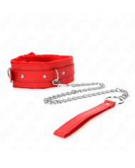 KINK - COLLIER AVEC LAISSE 65 CM AVEC RESTRICTIONS ROUGE 36-42 CM X 5,5 CM