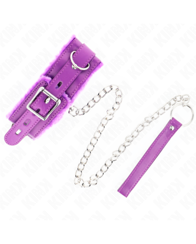 KINK - COLLIER AVEC LAISSE 65 CM AVEC RESTRICTIONS VIOLET 36-42 CM X 5,5 CM