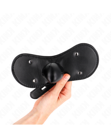 KINK - MASQUE BOUCLES BALL GAG AVEC SERRURE RÉGLABLE 42-60 CM