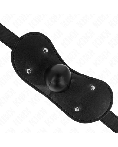 KINK - MASQUE BOUCLES BALL GAG AVEC SERRURE RÉGLABLE 42-60 CM