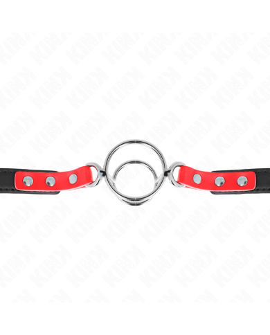 KINK - GAG AVEC PLUSIEURS O-RINGS 4 / 4,8 CM ROUGE 38 X 56 CM
