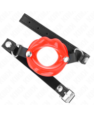 KINK - BÂTON LIP 8 CM AVEC SANGLE EN CUIR ROUGE 63 x 2 CM AJUSTABLE 39-58 CM