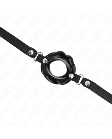 KINK - BÂTON LIP 8 CM AVEC SANGLE EN CUIR NOIR 63 x 2 CM AJUSTABLE 39-58 CM