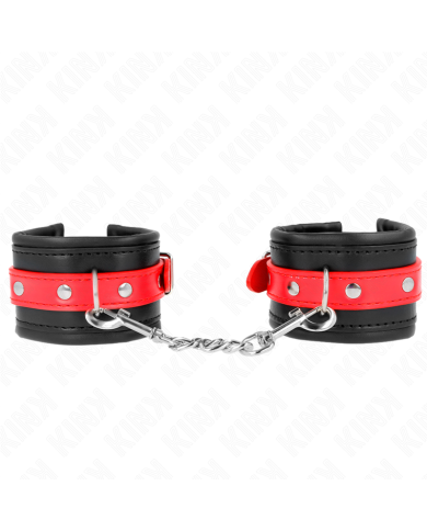 KINK - APPUI-POIGNETS NOIR AVEC CEINTURE ROUGE AJUSTABLE 17-28 CM X 6 CM