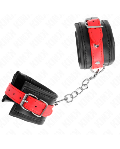 KINK - APPUI-POIGNETS NOIR AVEC CEINTURE ROUGE AJUSTABLE 17-28 CM X 6 CM