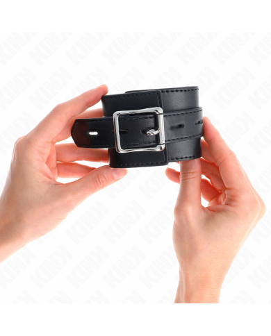 KINK - APPUI-POIGNETS NOIR AVEC CEINTURE NOIRE RÉGLABLE 17-28 CM X 6 CM
