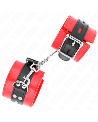 KINK - APPUI-POIGNETS ROUGE AVEC CEINTURE NOIRE RÉGLABLE 17-28 CM X 6 CM